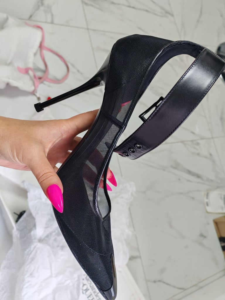 Alexander McQueen 85mm mesh pumps size 7