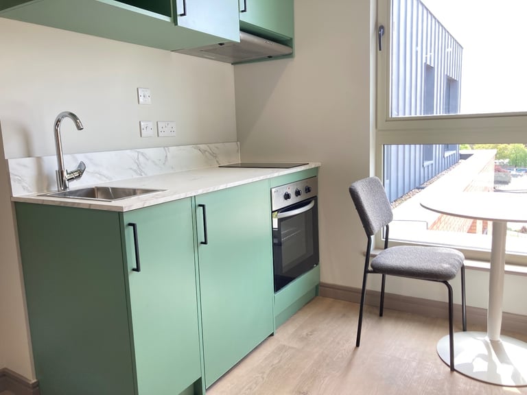Includes Bills Brand New Build Block Lift Studio Flats Shower Open Plan Very Near Rail Bus Shops
