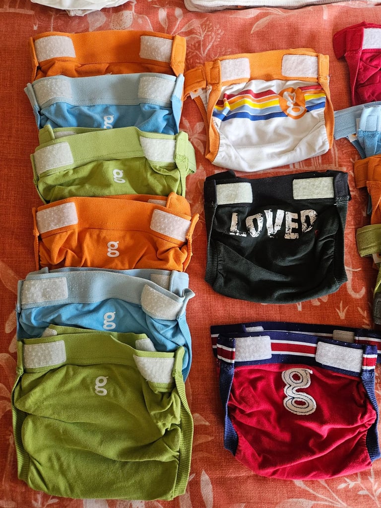 Gnappies Washable Nappies Bundle, 4 sizes, newborn to 16kg