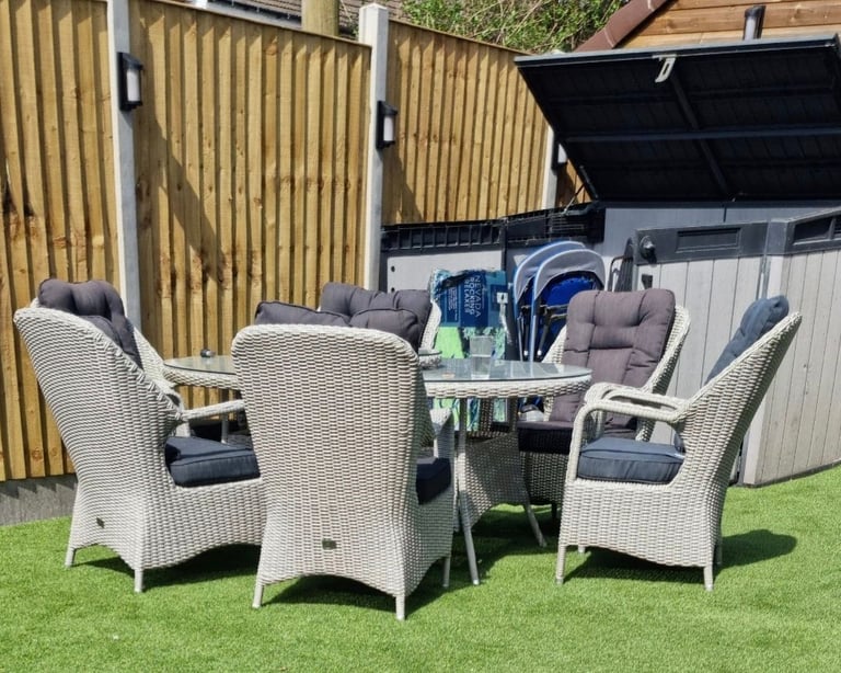 image for Large garden table & six chairs