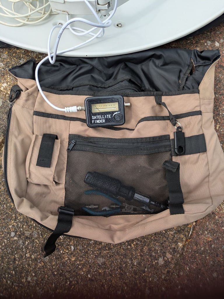 Satellite dish and tripod