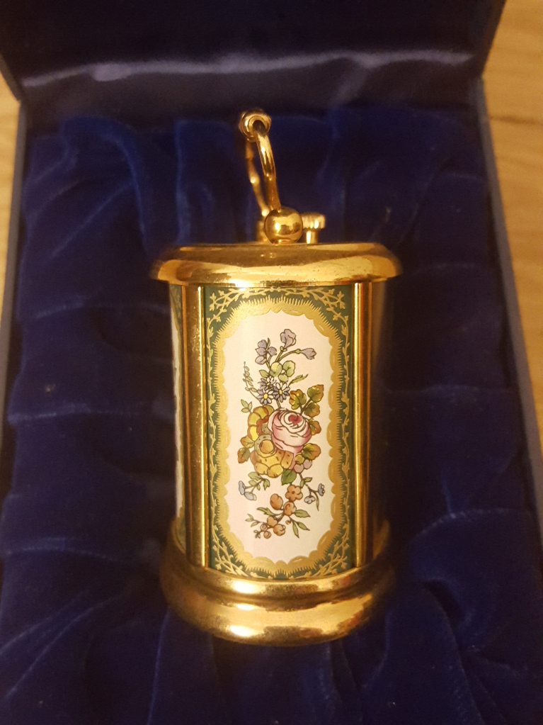 HALCYON DAYS ENAMELS GEORGIAN FLOWER CLOCK BOXED