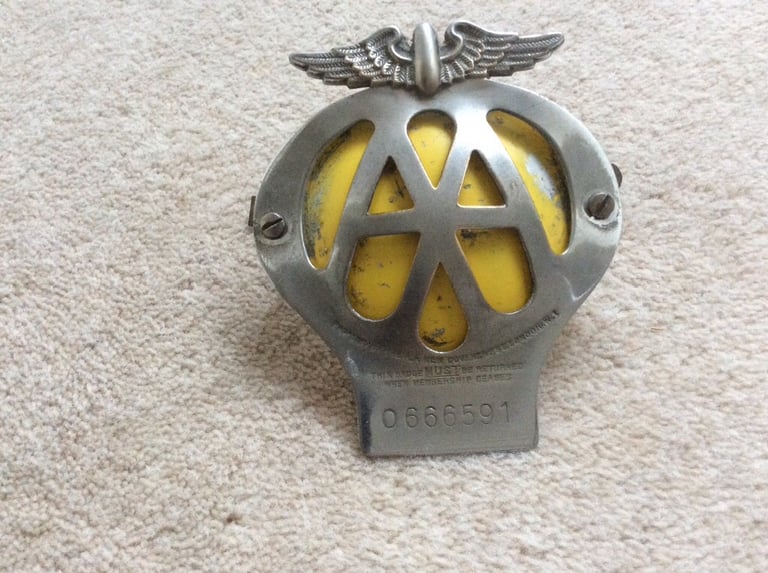 image for AA Car Badge Vintage Rare Early Number