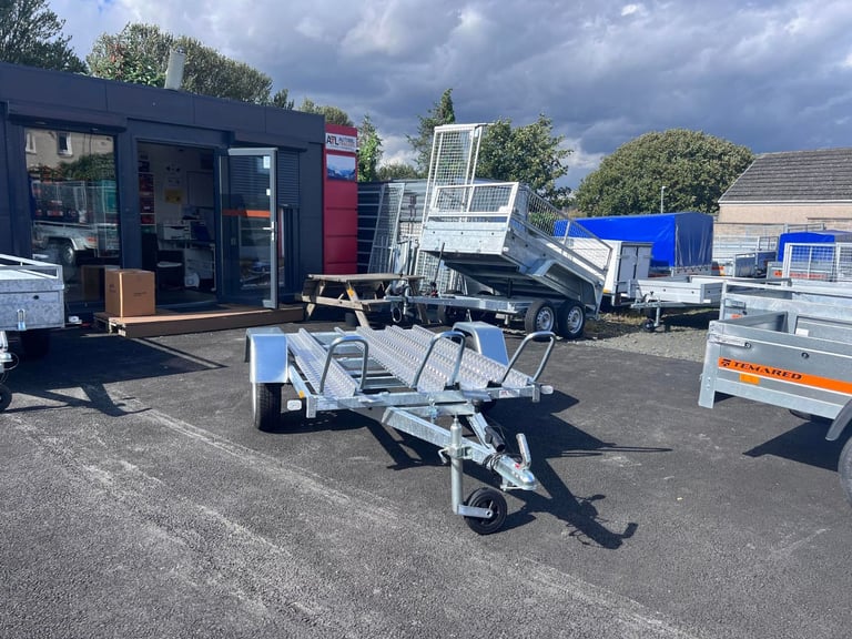 Brand New 2m x 1,25m Single Axle Motorbike Trailer 750KG Un Braked