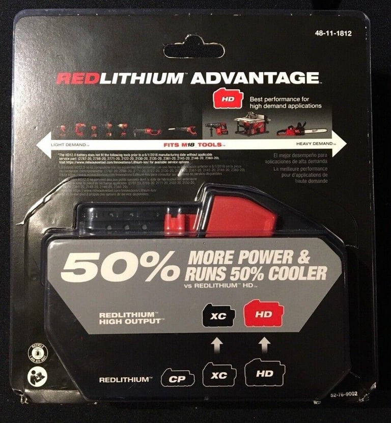 Milwaukee M18HB12 18v M18 12.0Ah Li-ion REDLITHIUM-ION High Output Bat