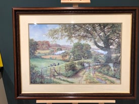 Large Ron Beaton Countryside Landscape Framed Print.