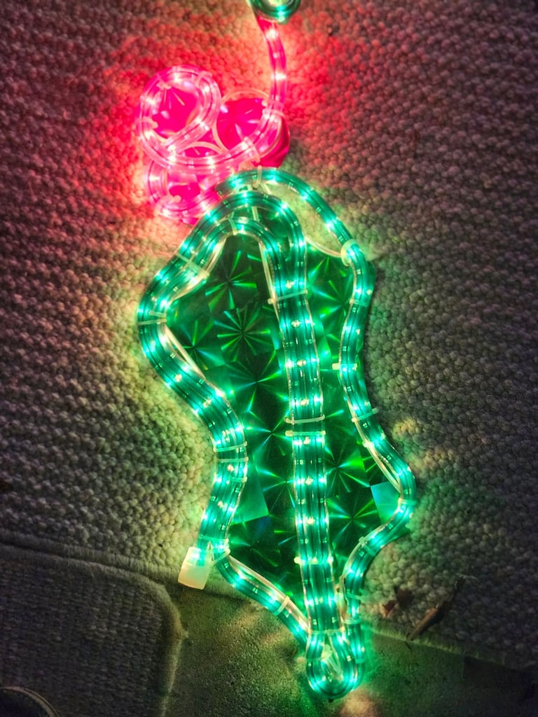 Holly Leaf and berries Rope light garland  