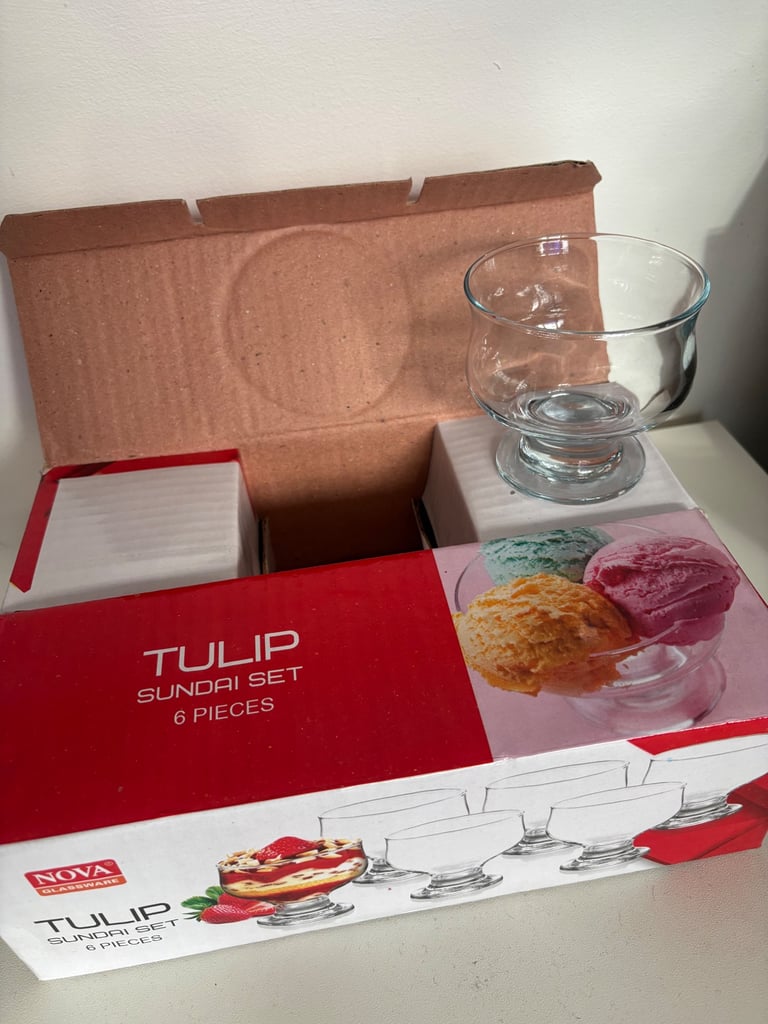 image for Nova glassware tulip sundae set 