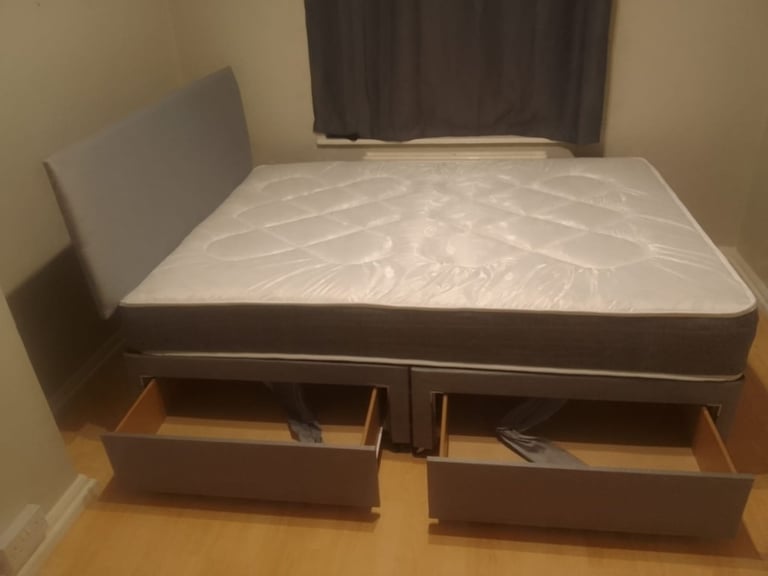 Double bed base with headboard and mattress Single\king size bed