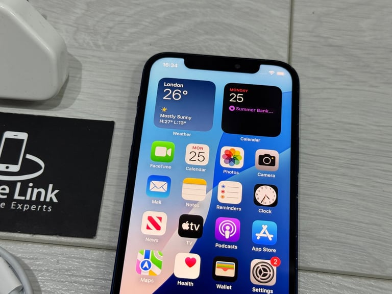 📱Blue Apple iPhone 12 64GB Unlocked All Networks 🔋 %90 + Warranty 🍎 - P962