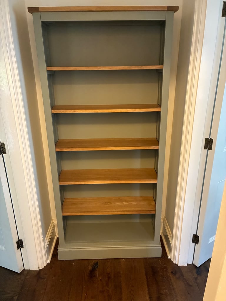 image for Soft green and oak bookcase