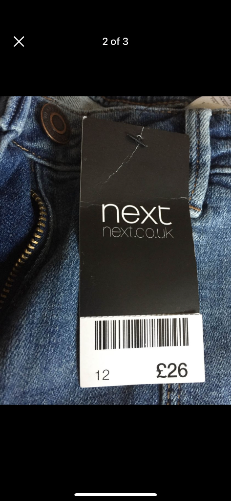 (255) Next crop jeans, size 12, new