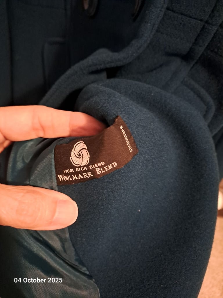 Autonomy teal green blue size 8 Reefer style jacket,  80% wool