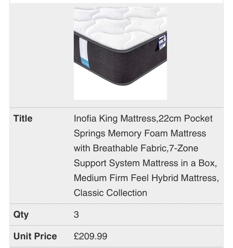 King mattress 