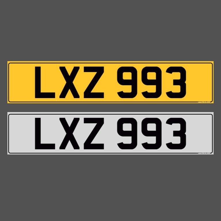LXZ 993 Porsche Dateless Registration Number Plate