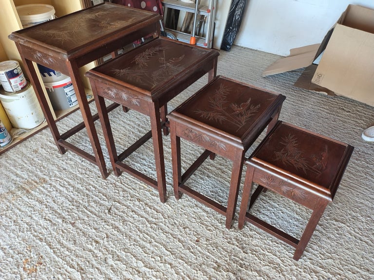 image for Chinese carved nest of 4 tables