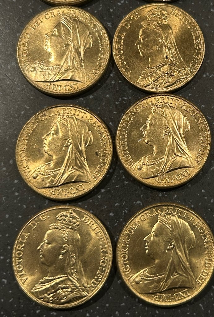 image for 6 gold plated sovereigns 