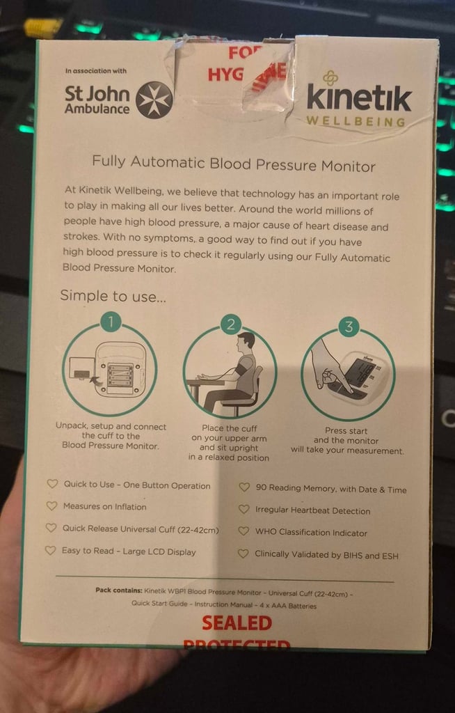 Kinetik Fully Automatic Blood Pressure Monitor