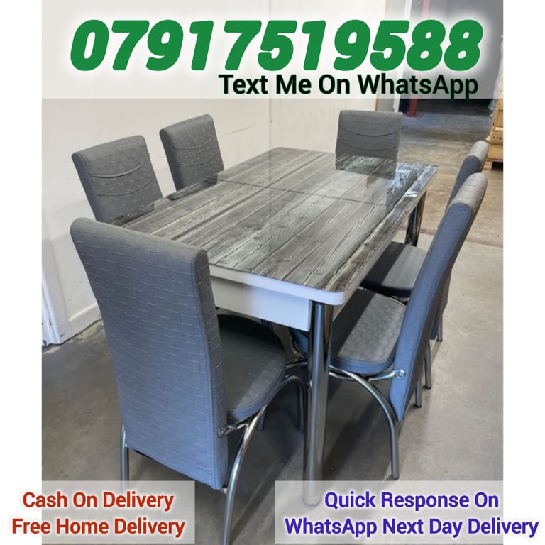 Dining table with 4 and 6 chairs Free Delivery
