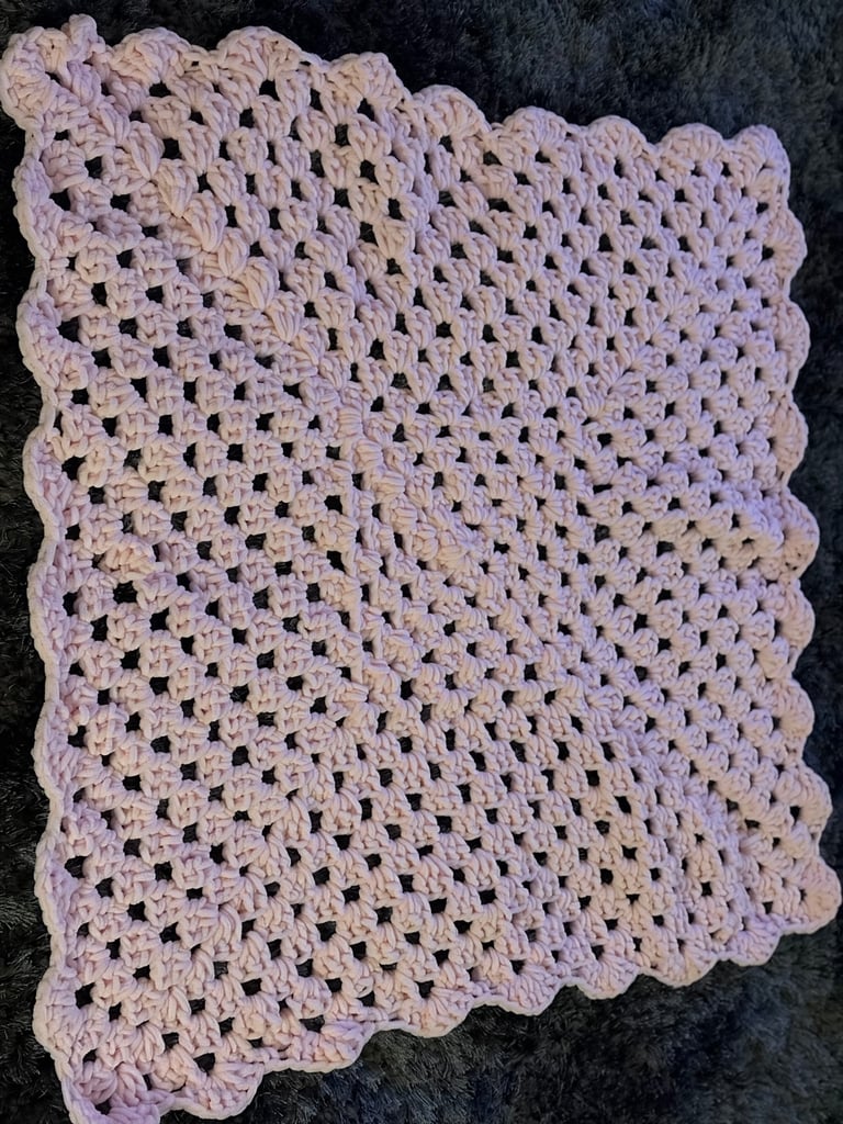 Hand crochet baby blanket 