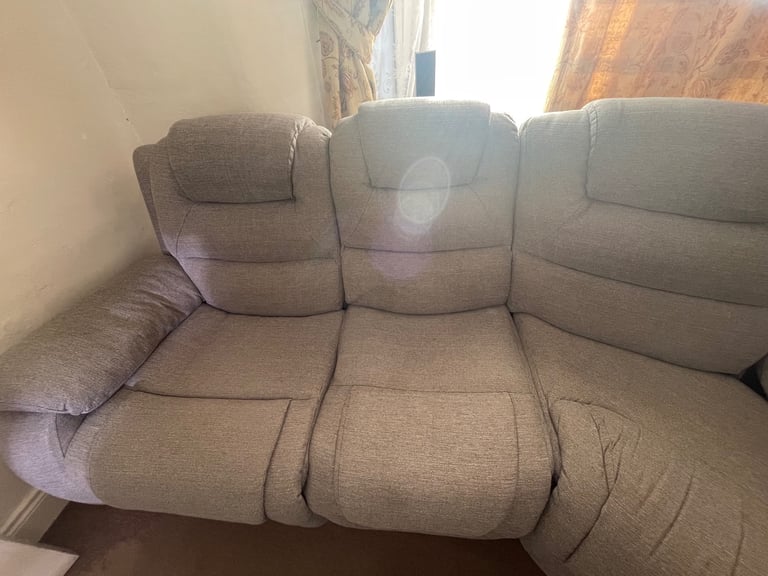 Vancouver Large Light Grey Fabric Recliner Corner Sofa Corner Sofa Recliner – Grey Fabric