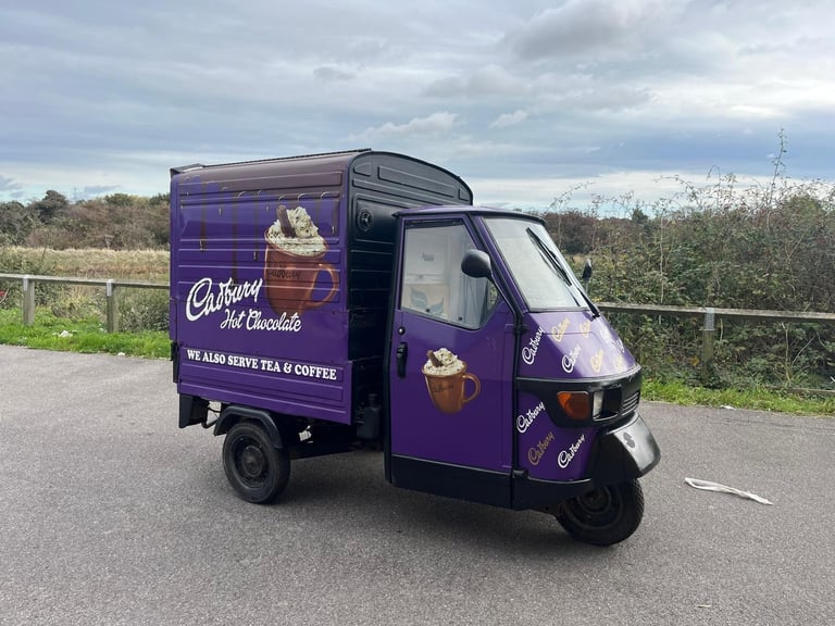 Piaggio APE VAN 50cc Cadbury Tuk Tuk Mobile Catering Coffee Van UK Registered