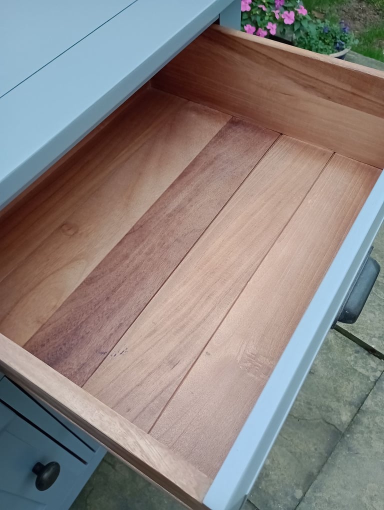 Oak Sideboard Cupboard Drawer Hamilton Grey Large Refurbished 