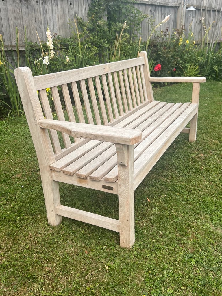 Barlow Tyrie 180cm/6ft ‘London’ Bench, Heavy Silvered Teak