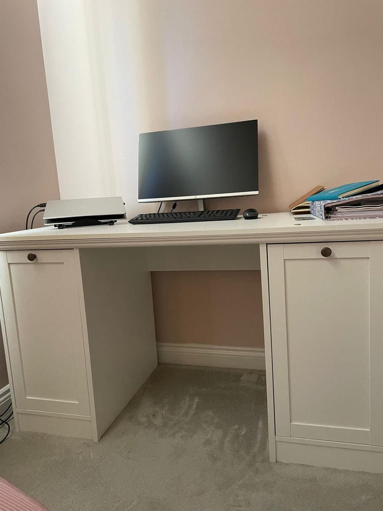 White large office desk 