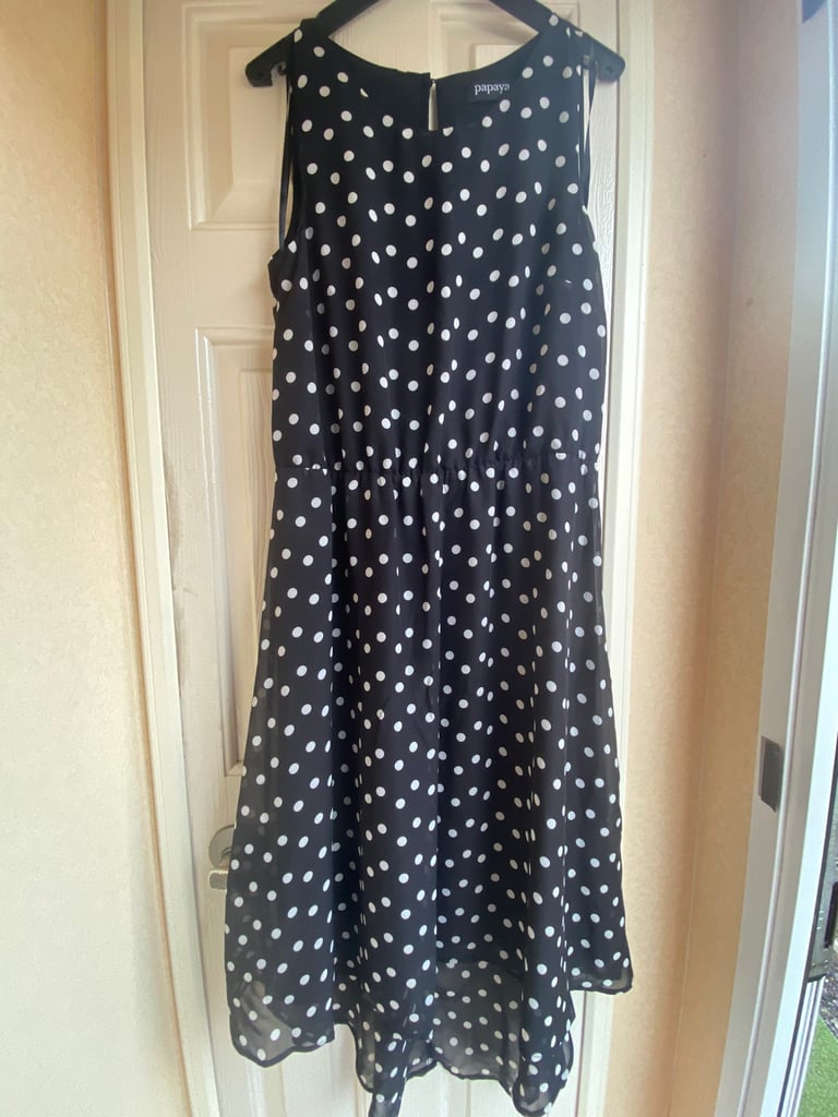 Black spotted summer dress, size 10