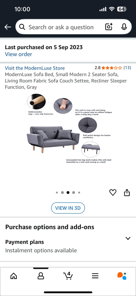 Mondeluxe sofa bed 