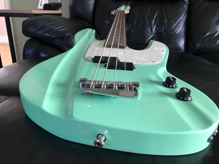 image for Lodestone 4 string bass guitar - Primal Instinct Green (sea foam green), rarer now 