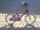 CANDY (BLACK/PINK) 16 INCH WHEEL CHILDS BIKE ,UPRIGHT HANDLEBARS 