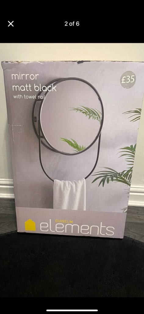 Dunelm Black Wall Mirror with Storage NEW