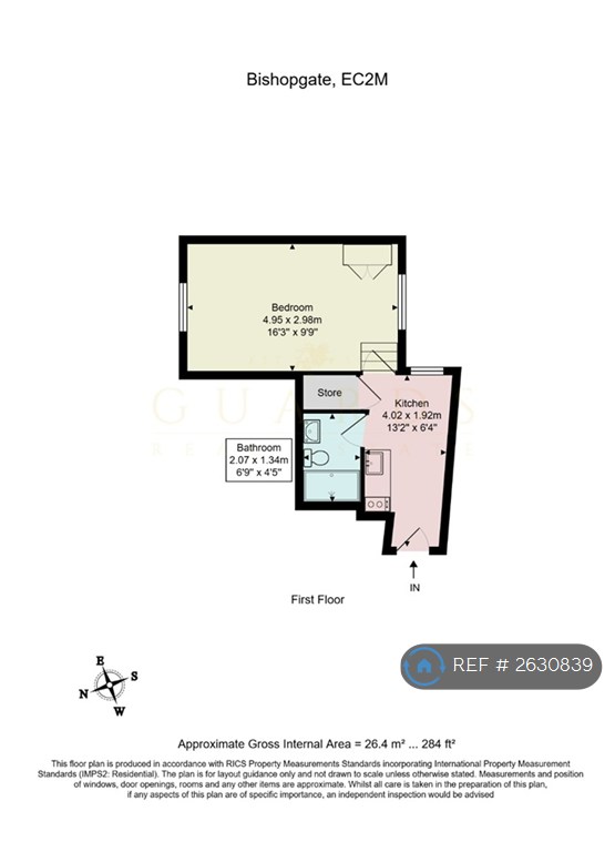 Studio flat in Bishopsgate, London, EC2M (#2630839)
