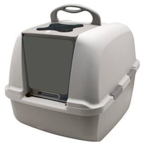 The Catit Jumbo Litter Box, with Air Filter and Clear Windowed Entrance Flap.