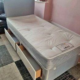 double velvet fabric bed with base and headboard and memory foam mattress