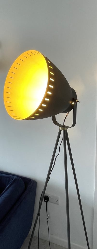 Dark grey metal floor lamp