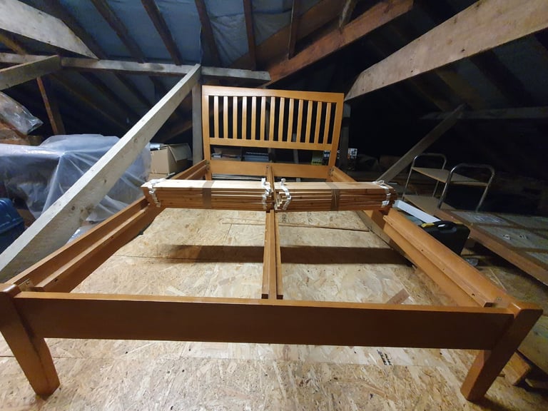 image for Wooden double bed 140cm x 192cm  - Good condition!!!