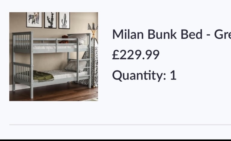 image for Grey wooden bunk beds