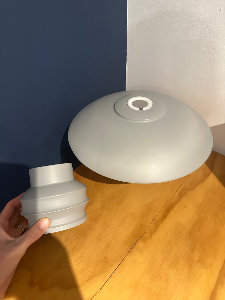 Grey metal pendant ceiling light shade 