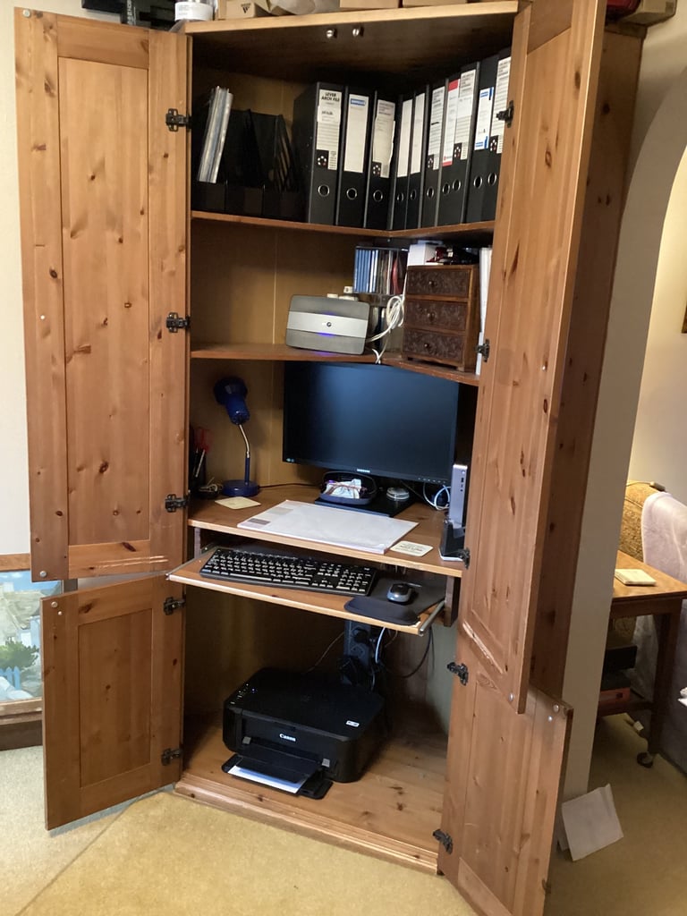 IKEA hideaway corner Desk inc Pullout Keyboard Drawer Home Office Furniture ALVE work station
