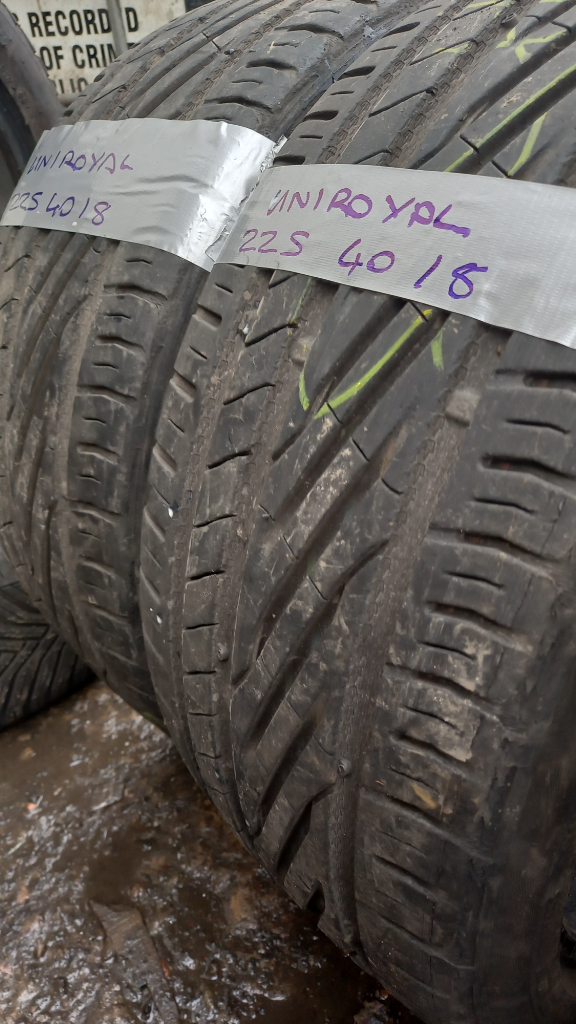  225 40 18 UniRoyal Rainsport Matching pair Only £100 fitted and balanced open 7 days