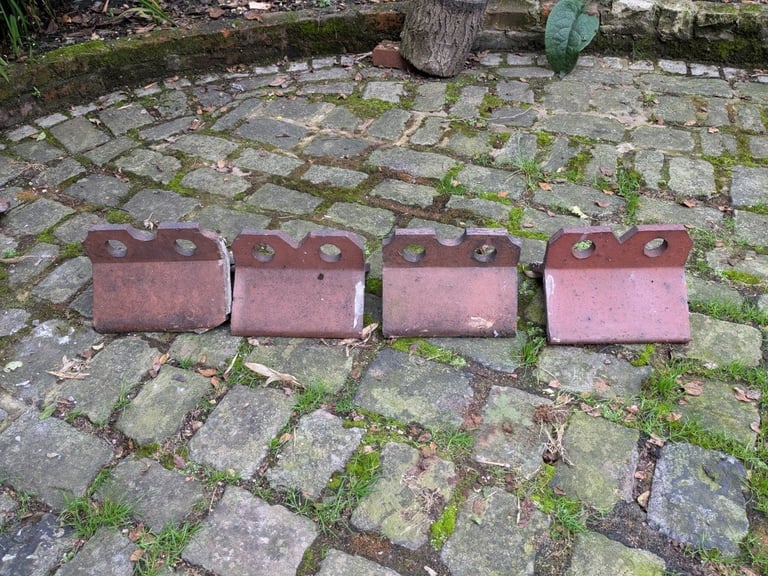 Reclaimed Victorian / Edwardian Two-Hole Crested Clay Roof Ridge Tiles
