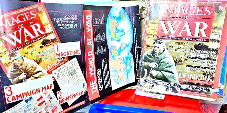 Complete set of 1 to 52 Images of War Magazines bound in 4 correct folders.