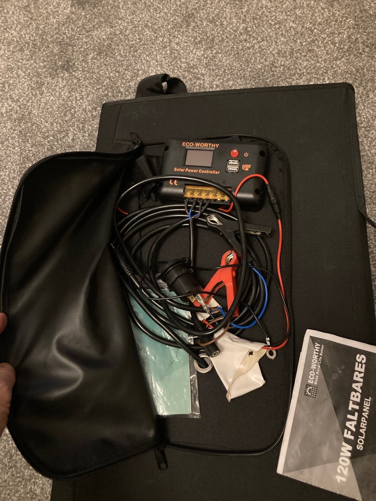 Portable solar panel with charger 