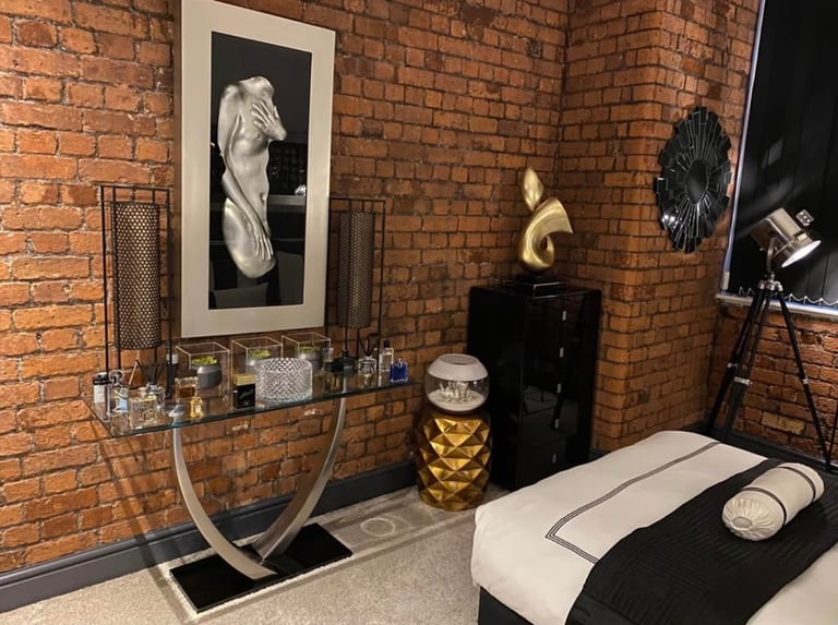 image for glass console table