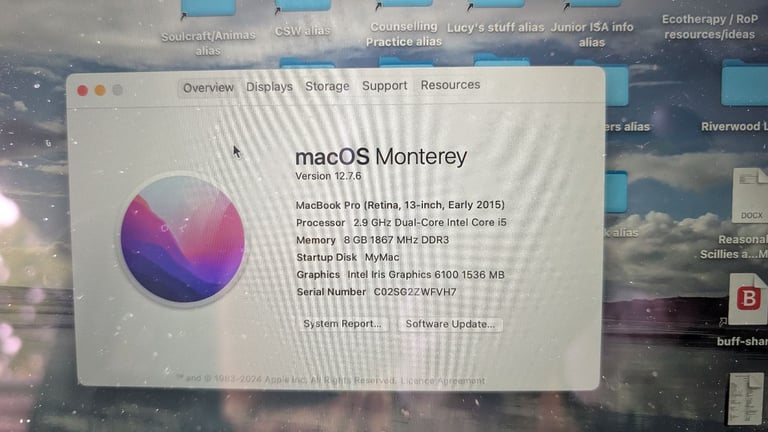 MacBook Pro 2015 13inch 500Gb 8Gb 83%-battery health, with power supply