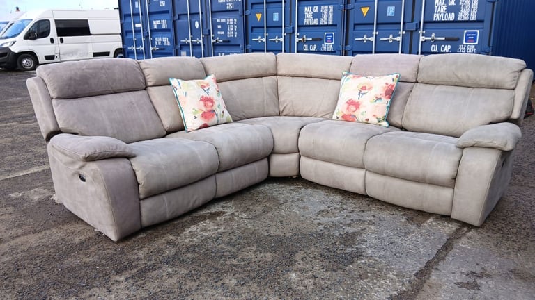 image for Large Light Grey DFS Electric Corner Recliner DELIVERY AVAILABLE!