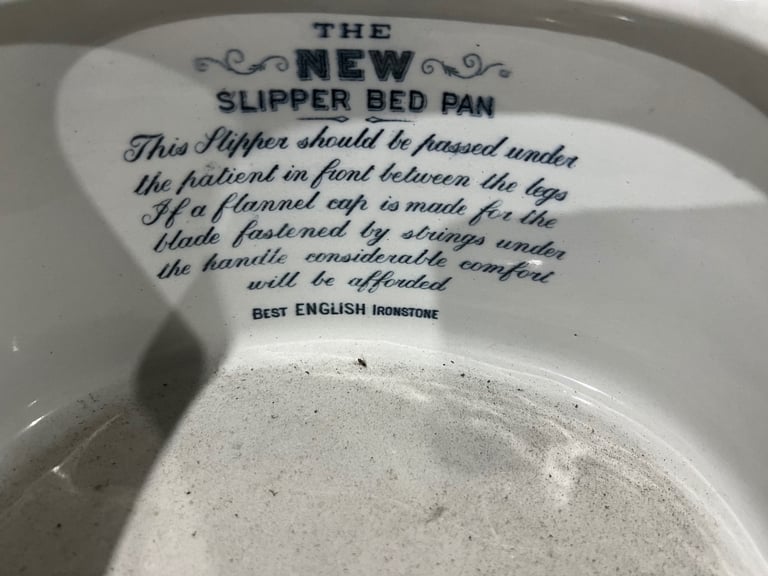 Antique The New Slipper Bed Pan/Planter Victorian Best English Vintage Ironstone